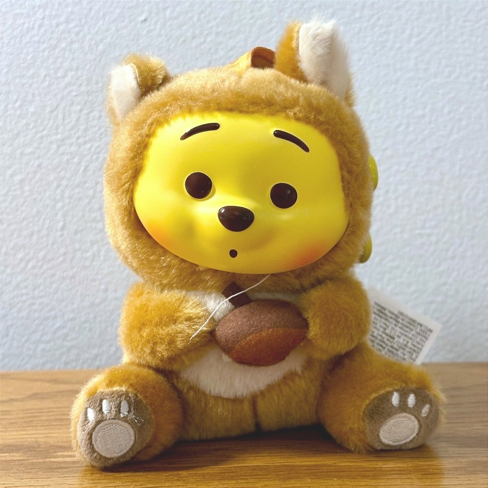 Disney Miniso Winnie the Pooh Squirrel Costume Plush Bag Charm Keychain